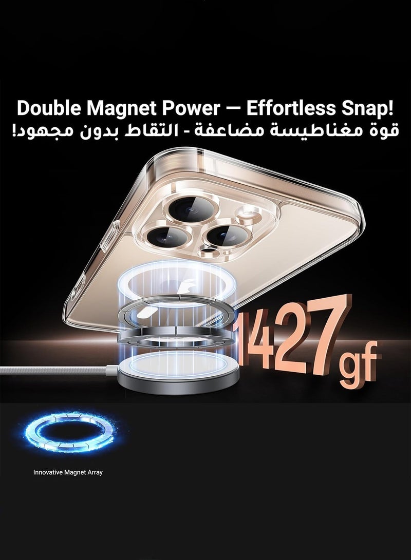 Techie غطاء شفاف لجهاز آبل آيفون 16 برو 2024 مع ميغ سيف - غطاء نحيف، مضاد للاصفرار مع حماية عدسة الكاميرا، حامل مغناطيسي متوافق - Image 2