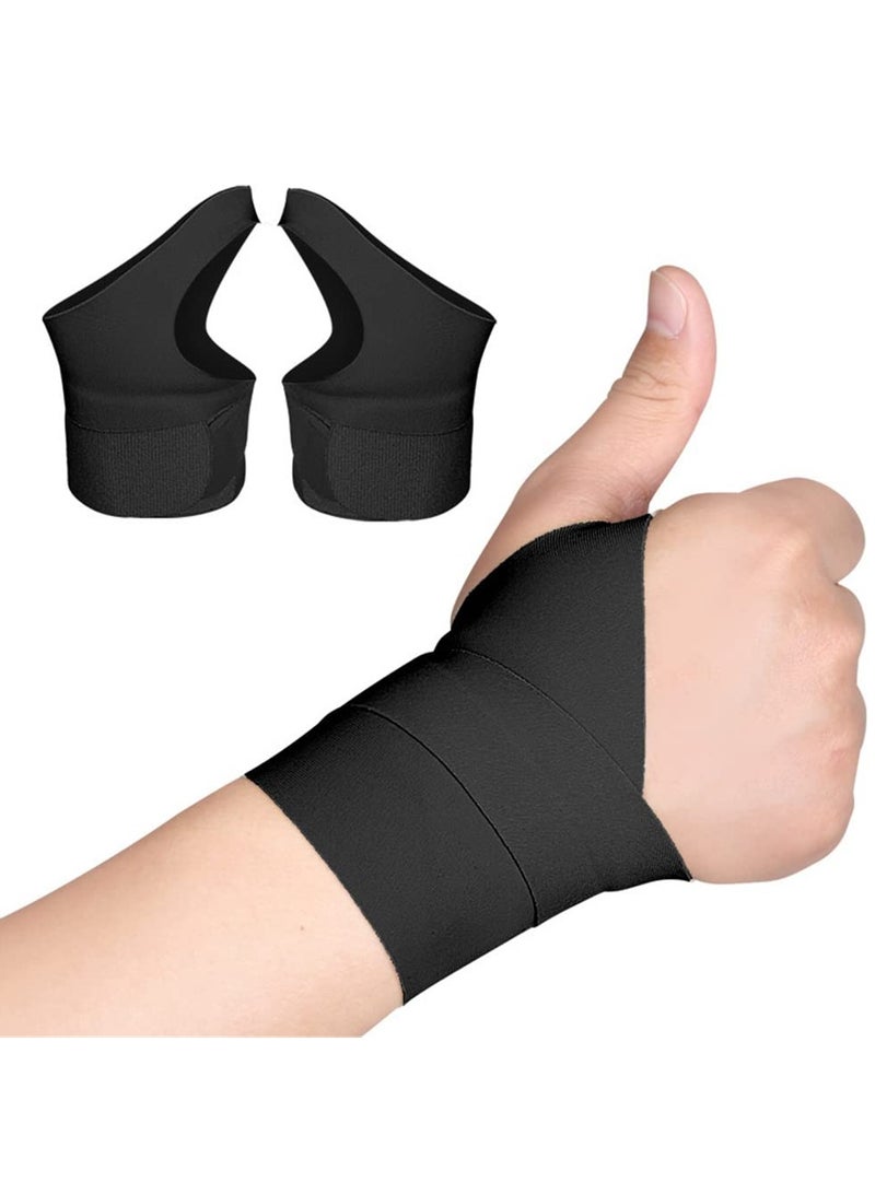 KASTWAVE Arthritis Gloves, 1 Pair Wrist Thumb Support Braces, Ultra Thin Soft Elastic Compression Sleeves Fingerless Glove, Adjustable Sports Thumb Bandage Wrap Protector for Women & Men - Image 1