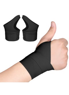 KASTWAVE Arthritis Gloves, 1 Pair Wrist Thumb Support Braces, Ultra Thin Soft Elastic Compression Sleeves Fingerless Glove, Adjustable Sports Thumb Bandage Wrap Protector for Women & Men  - Image 1