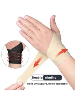 KASTWAVE Arthritis Gloves, 1 Pair Wrist Thumb Support Braces, Ultra Thin Soft Elastic Compression Sleeves Fingerless Glove, Adjustable Sports Thumb Bandage Wrap Protector for Women & Men  - Image 5