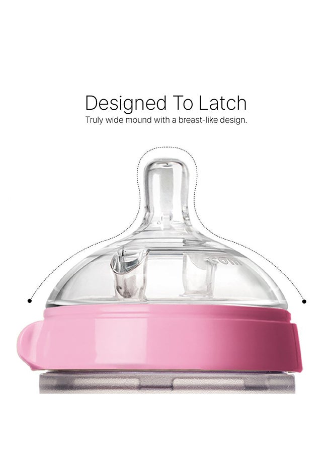 comotomo - Natural Feel Baby Bottle 250 ML With Pack Of 2 Natural Teat Silicone Nipples, Y Shape Hole With Variable Flow, 6 Months + - Image 1