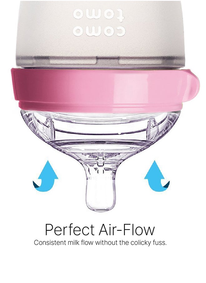 comotomo - Natural Feel Baby Bottle 250 ML With Pack Of 2 Natural Teat Silicone Nipples, Y Shape Hole With Variable Flow, 6 Months + - Image 1