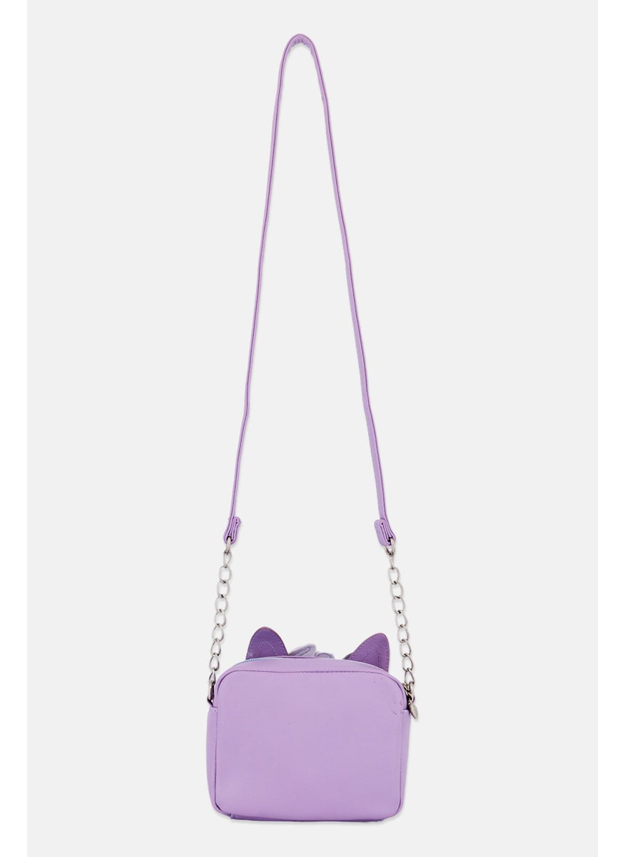 OMG Accessories - Bella Faux Fur Cross Body Bag 15 H x 16 L x 7 W cm, Purple - Image 1