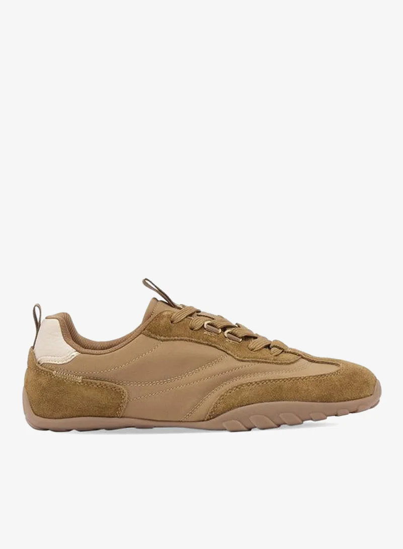 Celeste BROWN Women Panelled Lace-Up Ankle Sneakers for Women | Best Price UAE