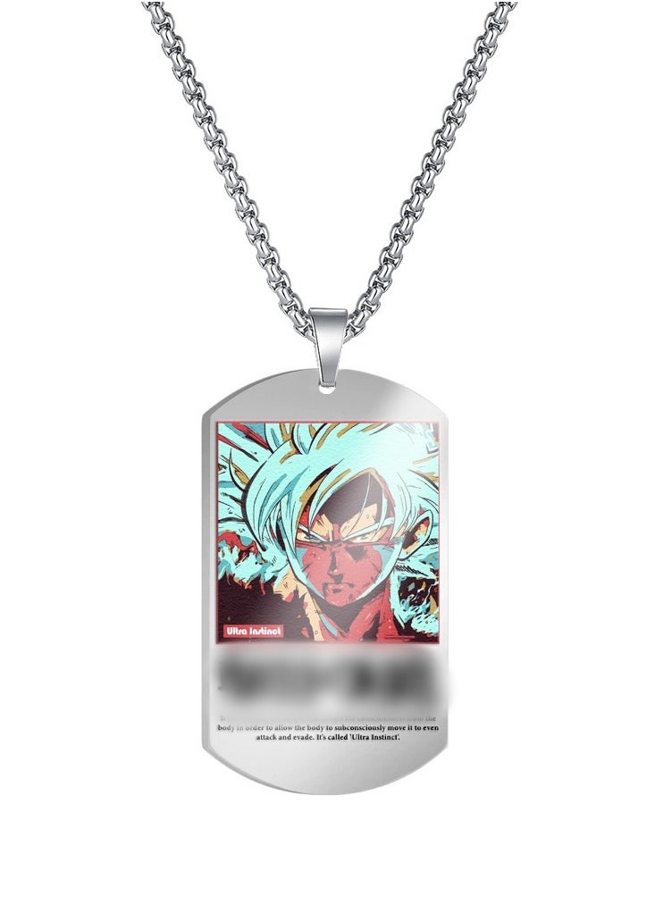 KUYING Dragon Ball Color Printed Stainless Steel Necklace 