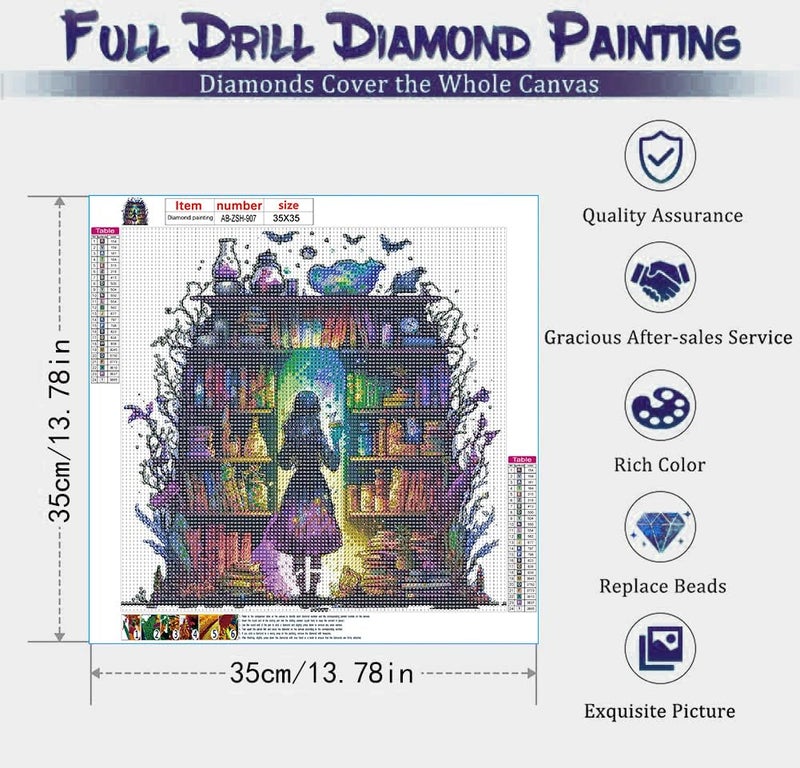 AIBOERL Diamond Art Kits for Adults,Magic Book DIY 5D Diamond Painting Kits Full Drill Diamond Dots Paintings with Diamonds Gem Art and Crafts Home Decor ã€13.78x13.78inchã€‘ - Image 4