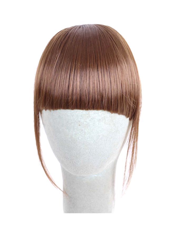 NIBEMINENT Short Hair Bangs With Frontal Closure Pale Brown