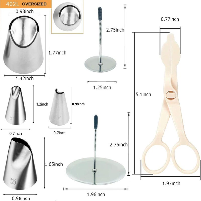 MDLJG 23 pcs Icing Piping Tipsï¼ˆwith 8rose flower piping tips 2 Flower Nails 1 Flower Lifter 1Cake Decorating Tips Brush 5 Piping Bags & 6 pastry bag tiesï¼‰Cake Decorating Tool Kit Petal Icing Tips - Image 5
