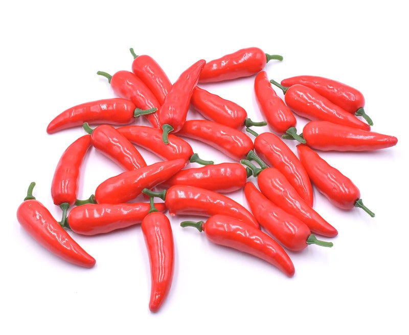 Art&Beauty Art&Beauty 25pcs Mini Simulation Artificial Lifelike Fake Vegetable Red Pepper Hot Chili for Home Kitchen  - Image 1