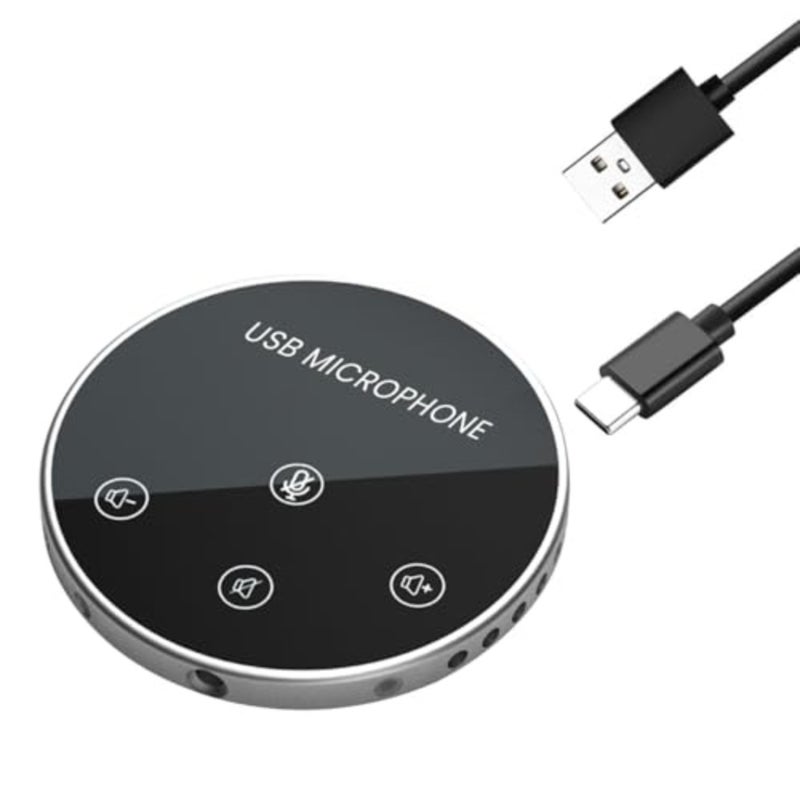 ZORBES® مكبر صوت للمؤتمرات متعدد الاتجاهات مع ميكروفون 360 درجة لاقط الصوت ومكبر صوت USB وميكروفون للمؤتمرات USB C التوصيل والتشغيل مؤتمر ميكروفون إلغاء الصدى وتقليل الضوضاء - Image 1