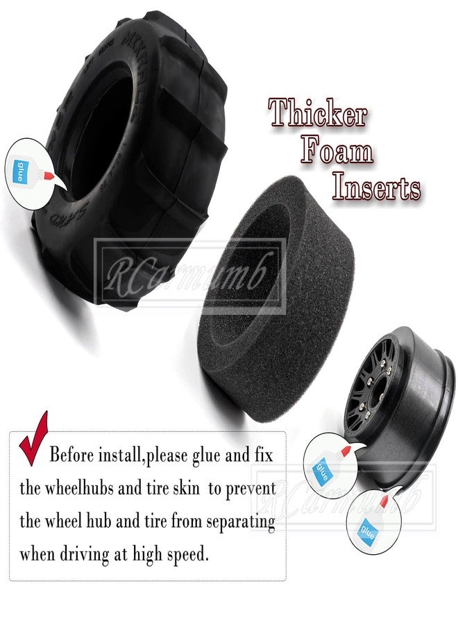 عجلات وإطارات سداسية الشكل من Rcarmumb مقاس 12 مم/14 مم لسيارات التحكم عن بعد من طراز Slash 2WD 4×4 بمقياس 1/10، إطارات بديلة قابلة للفصل من Arrm a Senton Axia1 Red cat Rc 4wd، إطارات ثلجية وصحراوية، 4 قطع من إطارات شاحنات التحكم عن بعد، أسود - Image 4