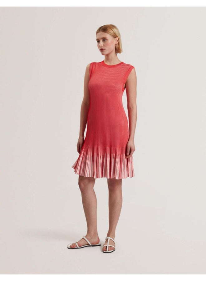 Ted Baker Textured Stripe Flippy Skirt Mini Dress - Image 1