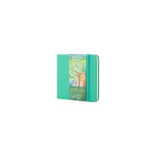 tumuarta Watercolor Journal,140 LB, 300 GSM, Cotton Paper, Cold Press, 24 Sheets, 48 Pages, Watercolor Paper Sketchbooks for Use As Travel Notebook and Mixed Media Pad(Blue,5.5x5.5) - Image 1