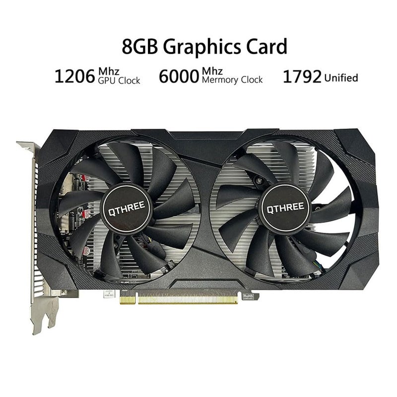 QTHREE Radeon RX 560 XT 8GB GDDR5 Graphics Card,1792SP,128 Bits,DVI,HDMI,DP,Gaming Video Card for PC,Computer GPU,PCI Express x16 3.0 - Image 2