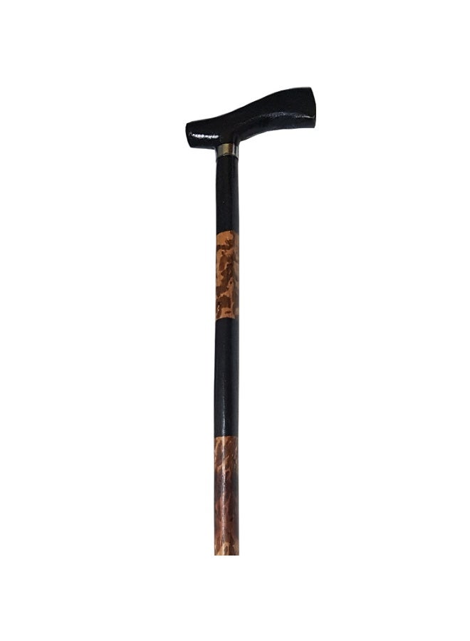 Generic Wooden crutch with black and brown plastic handle - Image 2