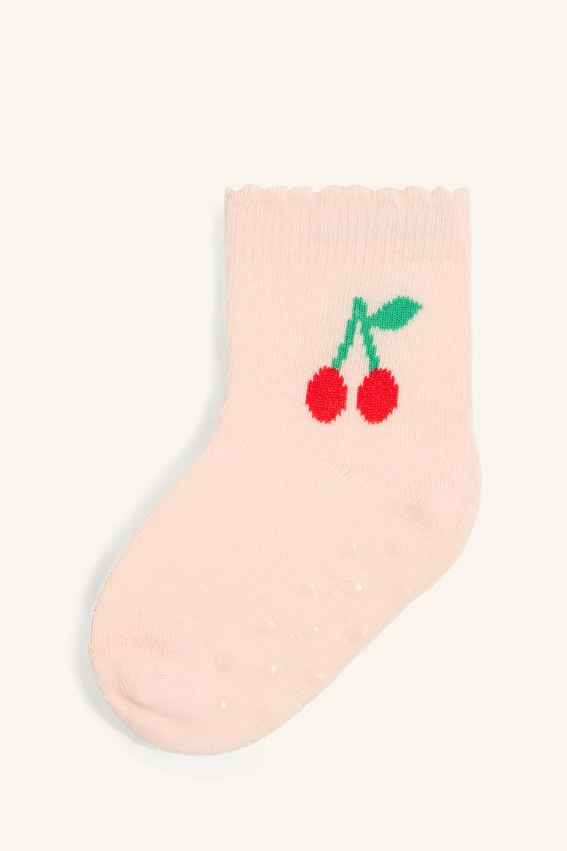 ديفاكتو Baby Girl Fruit Print Seamless 4 Piece Cotton Socks