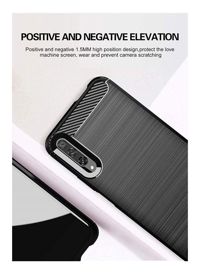 For Huawei Honor Y9S Case Cover Shell-Carbon Fiber Material Case Black - Image 2