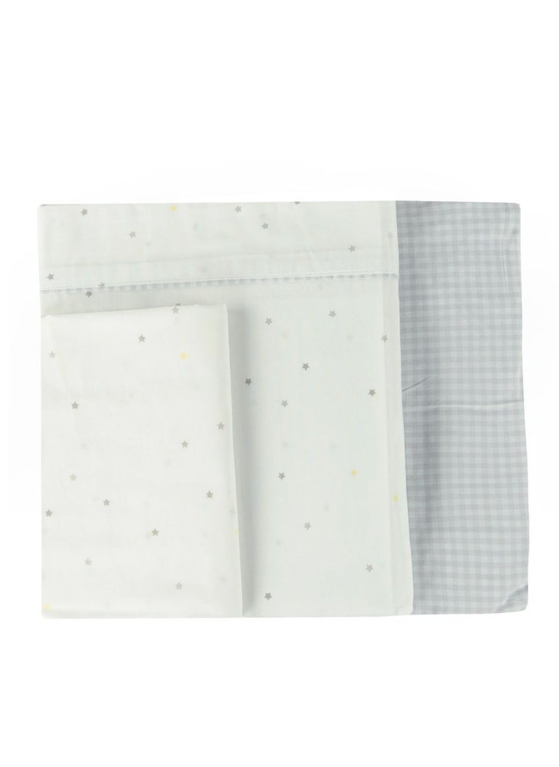 Bumble & Bird Bumble & Bird - Cotton Stars Baby Bedding For Bassinet - Grey - 3pcs  - Image 1