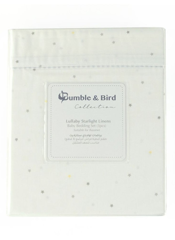 Bumble & Bird Bumble & Bird - Cotton Stars Baby Bedding For Bassinet - Grey - 3pcs  - Image 2