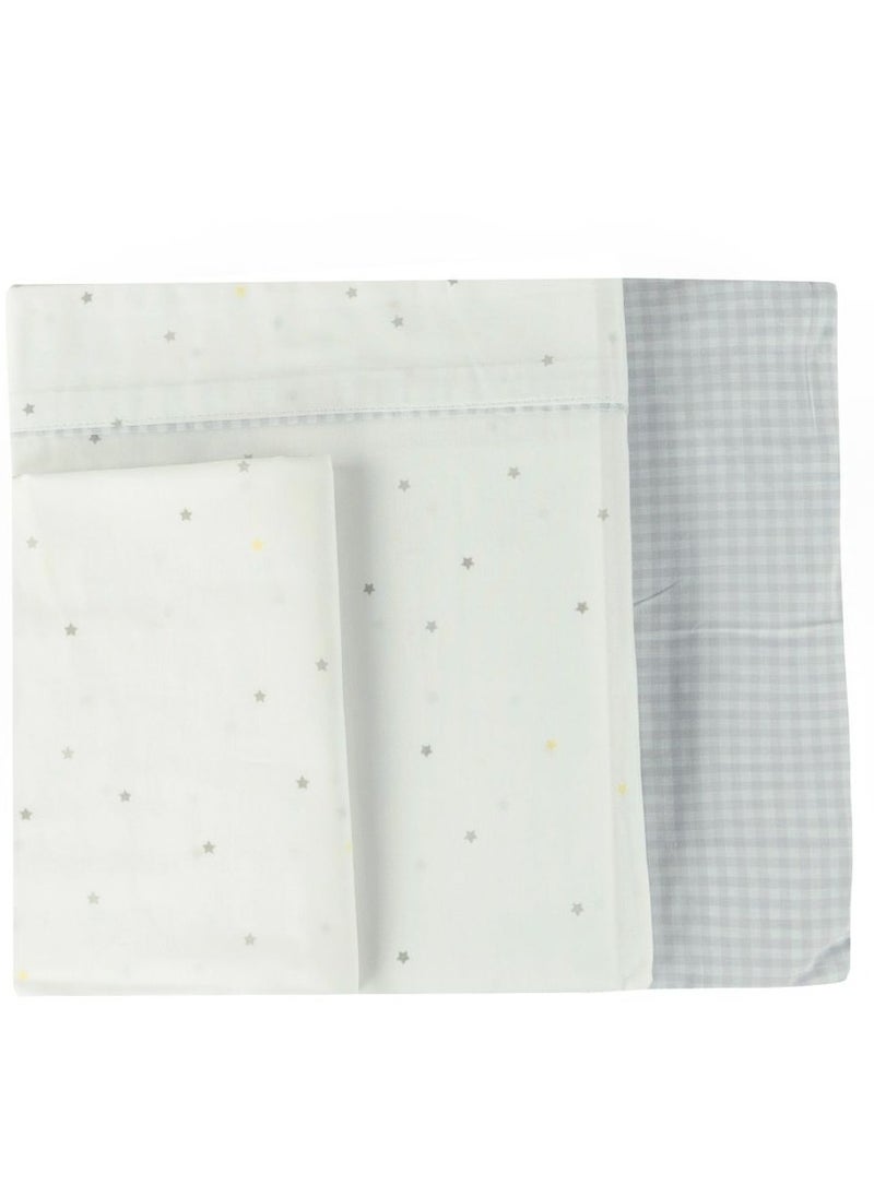 Bumble & Bird Bumble & Bird - Cotton Stars Baby Bedding For Bassinet - Grey - 3pcs  - Image 4