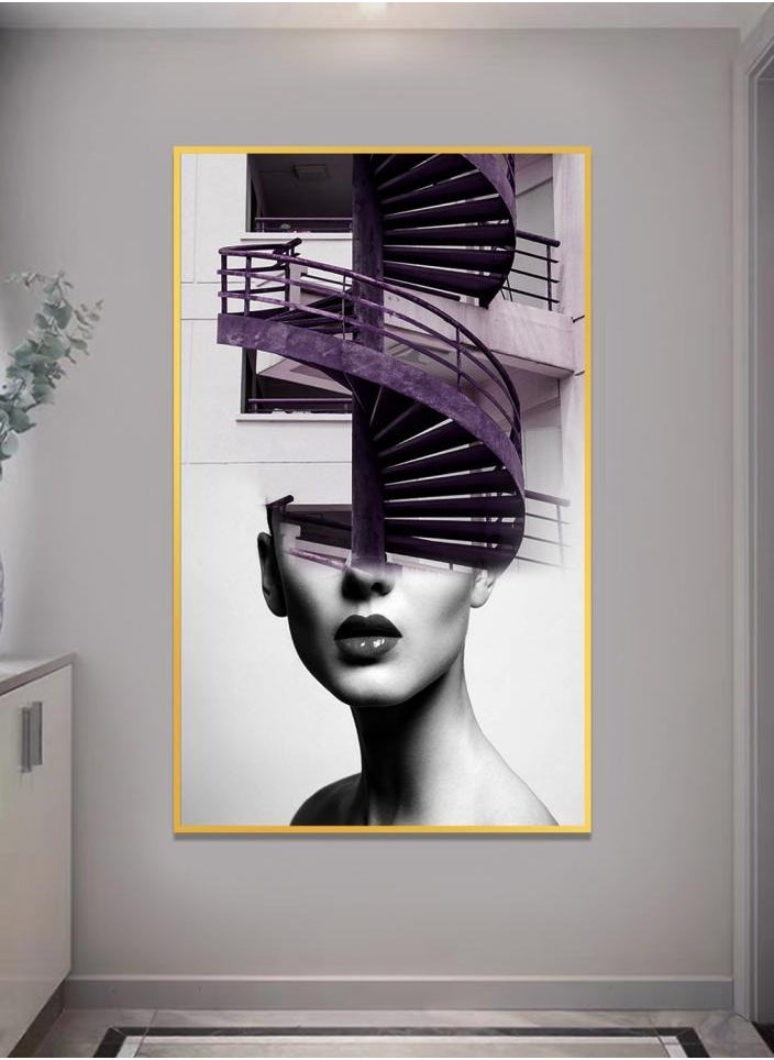 Alissa - Premium High Definition Micro Spray Painting Frame Wall Art With Aluminium Gold Frame Living Room Home Wall Office Decoration - Image 1