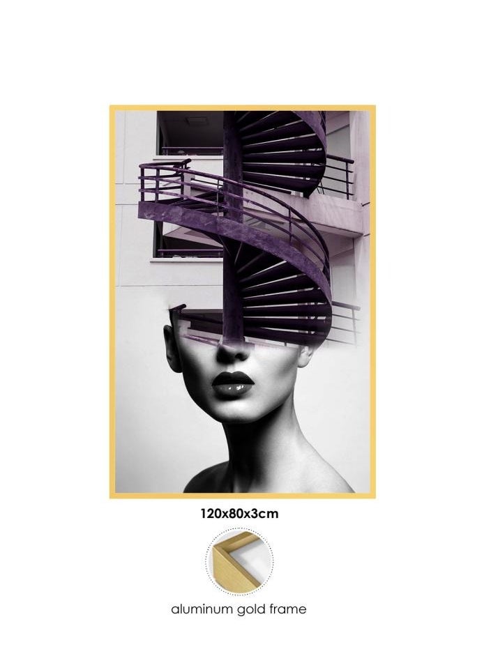 Alissa - Premium High Definition Micro Spray Painting Frame Wall Art With Aluminium Gold Frame Living Room Home Wall Office Decoration - Image 1