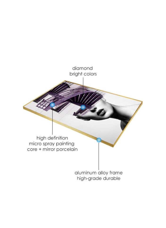 Alissa - Premium High Definition Micro Spray Painting Frame Wall Art With Aluminium Gold Frame Living Room Home Wall Office Decoration - Image 1