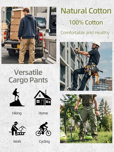 AKARMY Men's Casual Cargo Pants Military Army Camo Pants Combat Work Pants with 8 Pockets Gray 32 - Image 4