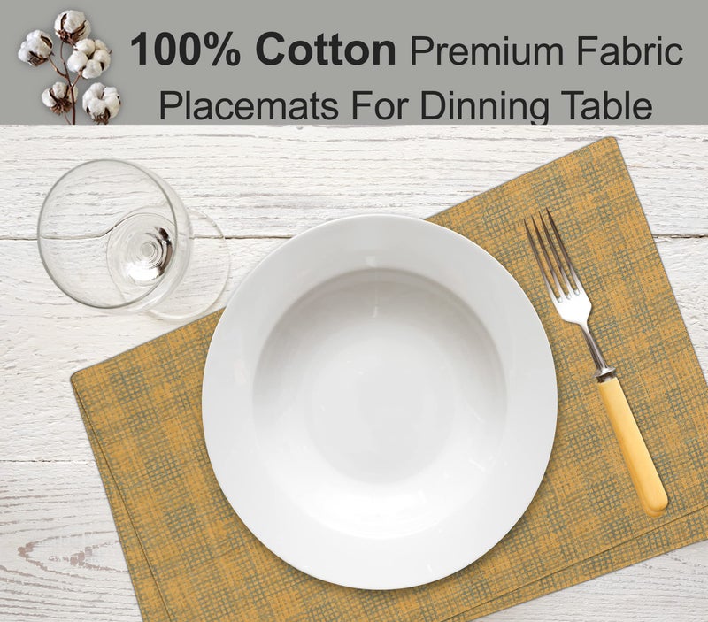 Ruvanti Placemats 100% Cotton 13x19 Inch  Dining Table Placemats Set of 6  Modern Place Mats for Dining Table Decor  Kitchen & Table Linens  Coffee Mat for Christmas Dinners - Wet Net - Image 2