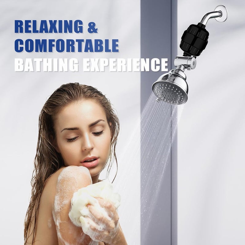 Dwavele 20 Stage Shower Head Filter for Hard Water with 3 Cartridges, High Output Shower Water Filter to Remove Chlorine, Fluoride and Other Impurities, Improves Skin Condition, Protects Hair - Image 4