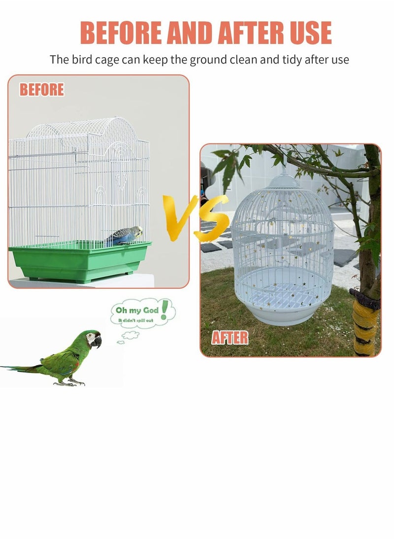 Birdcages Cover Universal Birdcage Cover Black and White 2 Piece Adjustable Soft Airy Nylon Mesh Net Cover Bird Cage Seed Catcher Parrot Cage Mesh Skirt for Round Square Cages  - Image 4