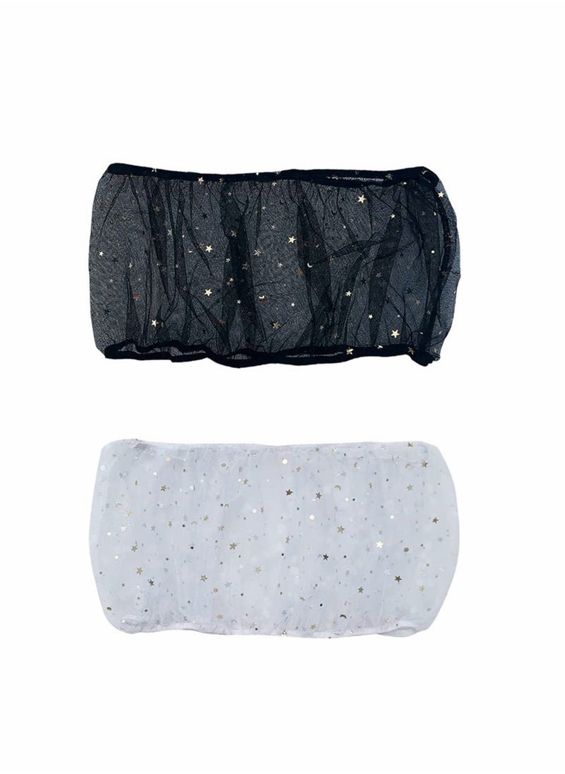Birdcages Cover Universal Birdcage Cover Black and White 2 Piece Adjustable Soft Airy Nylon Mesh Net Cover Bird Cage Seed Catcher Parrot Cage Mesh Skirt for Round Square Cages  - Image 1