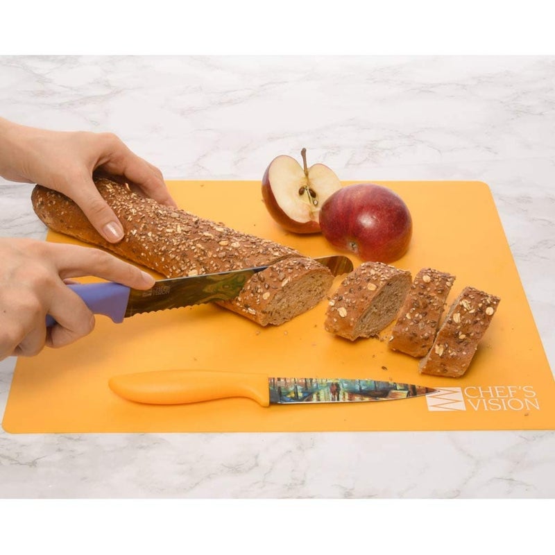 Chef's Vision Flexible Cutting Mats - Set of 6 Non-Slip, Color-Coded Kitchen Mats - 15' x 12' Flexible Cutting Boards for Safe, Easy Food Preparation - Image 2