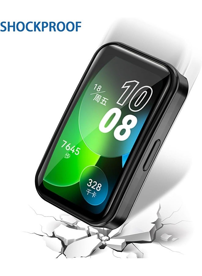 2 Pack TPU Sceen Protector Case Cover Compatible for Huawei Band 9/Band 8 (Black+Clear) - Image 4