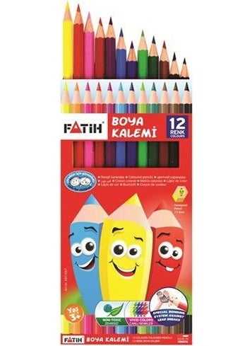 Fatih 12 Color Full Size Crayons 