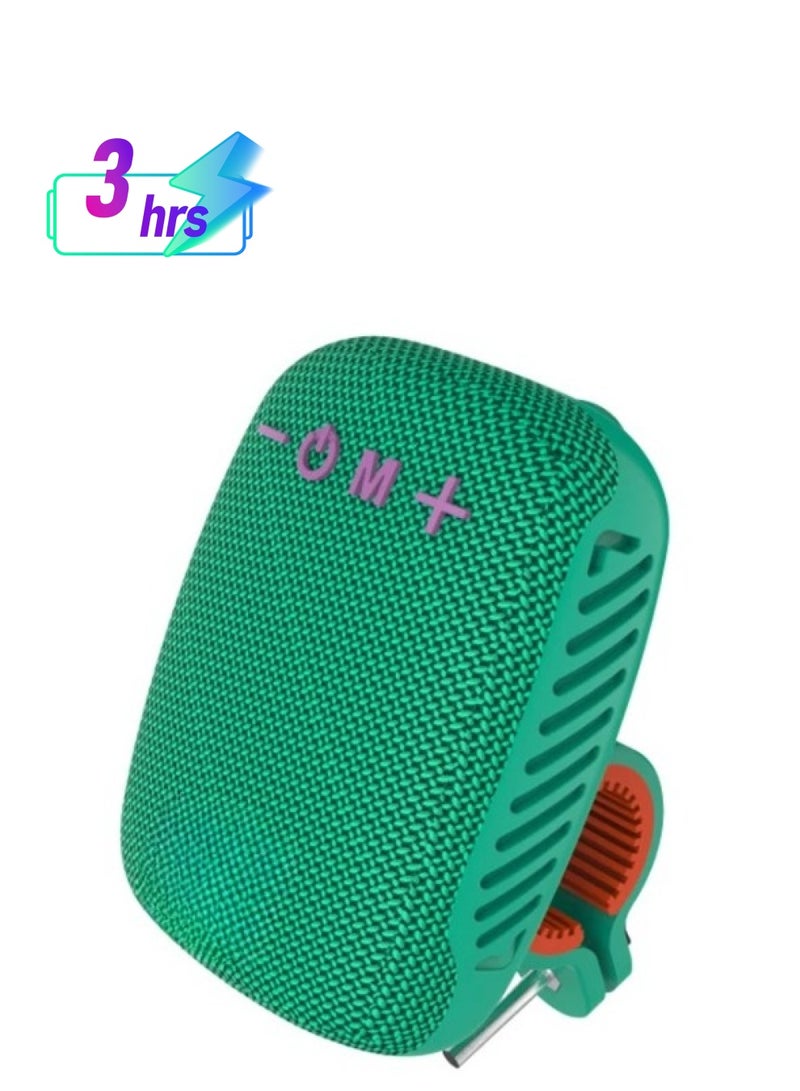 Outdoor Bicycle Speaker, TWS Wireless Portable Bluetooth Speaker, Convenient Waterproof Rechargeable Speaker, Mini Bass FM Radio Soundbar Boombox For Bicycle Motorbike, (1pc, Light Green) - Image 1