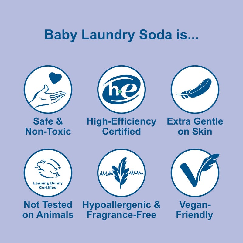 Nellie's Nellieâ€™s Baby Laundry Soda â€“ Powdered Laundry Detergent Safe for Infantsâ€™ Sensitive Skin, Fragrance-Free & Gentle Formula â€“ 500 Loads - Made in Canada - Image 5