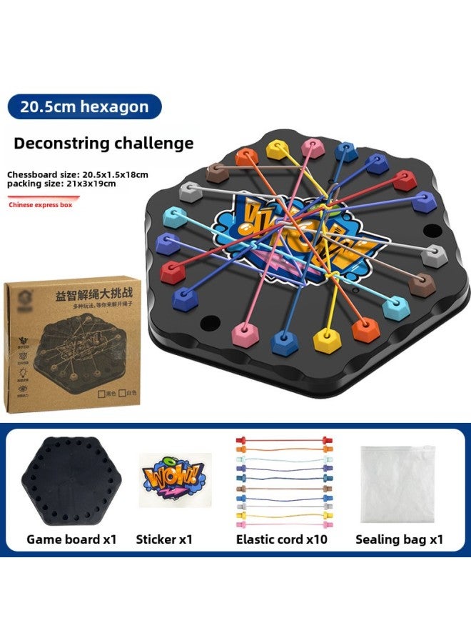 Chain Triangle Chess Desktop Puzzle Game Family Parent-child Interactive Game Exercise Logic Puzzle Toy-Color: Hexagonal 20.5cm-untying Challenge 142g - Image 1