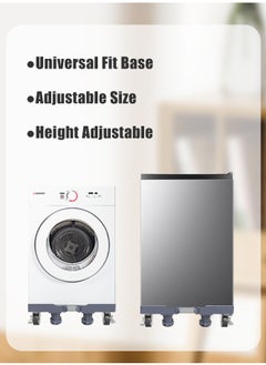 Snooe Fridge Stand Mobile Base With 4 Locking Wheels Pedestal, Adjustable Increasing Height Base 4 Strong Feet Heavy Duty Washing Machine Stand Base for Furniture Refrigerator Dryer Stand  - Image 3