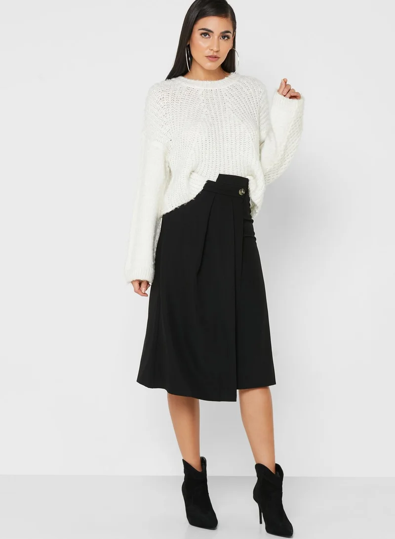 Khizana Wrap Detail A-Line Skirt