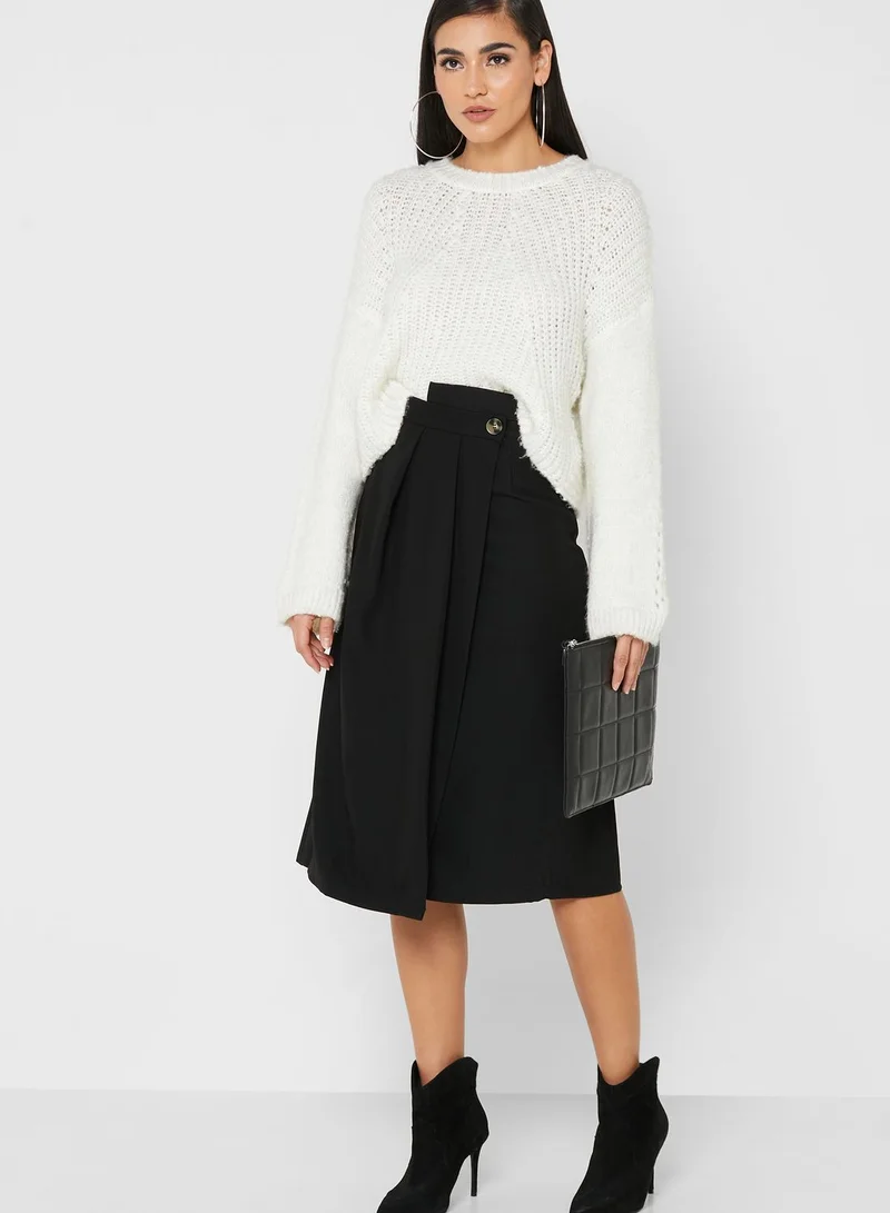 Khizana Wrap Detail A-Line Skirt