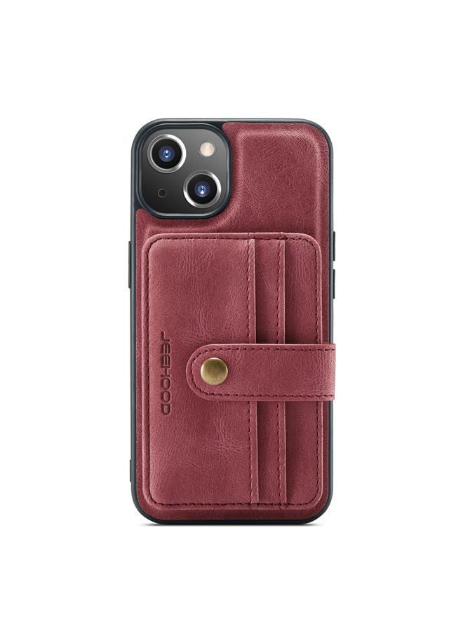 The Bros Case For iPhone 13 Anti-theft Brush Magnetic PU + TPU Protective Case with Card Slot