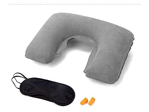 DC DC Dharam Creation 3 in 1 Tourist Neck Travel Pillow with Cushion CarEye Maks Sleep Rest Shade Ear Plug - Image 2
