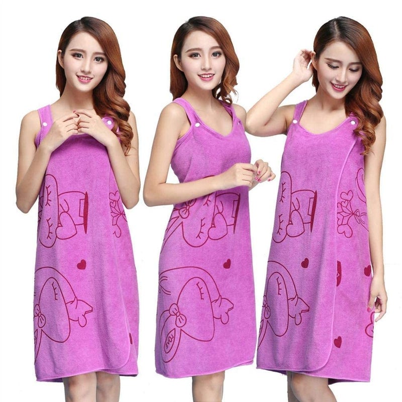 Home Stuffs Microfiber Soft Bath Towel and Lady Spa Shower Towel Fashion Women Wearable Quick Dry Magic Bathing Beach Spa Bathrobes Wash Clothing Beach Dresses - (Multicolor) - Image 2