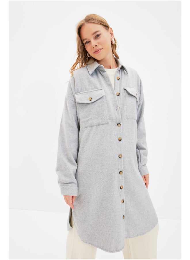 trendyol - Woman Modest Shirt Gray - Image 1
