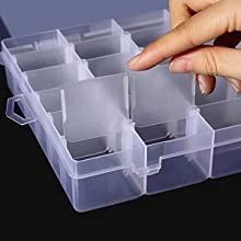 McMus 36 Grid Cells Multipurpose Jewelry Organizer Rectangular Storage Boxwith Adjustable Dividers Transparent Storage Organizer Box for Jewelry Beads Earring Fishing Hooks Transparent - Image 3