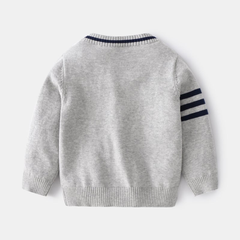 Korean-Style Academy-Style Casual Trendy Single-Breasted Boys' Jacket Small And Medium-Sized Children'S Fashion Spring New Long-Sleeved Cardigan - Image 4