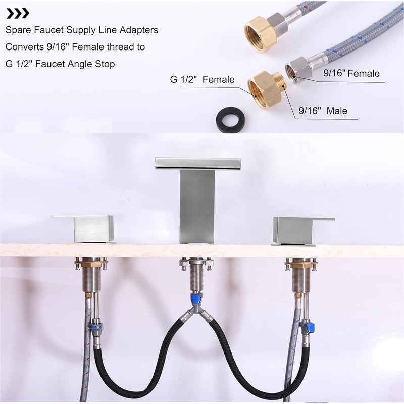 BEIYI 2 Handle Deck Mount Tub Faucet, Roman Bathtub Faucet Set Brushed Nickel High Flow Garden Bath Tub Faucet - Image 4