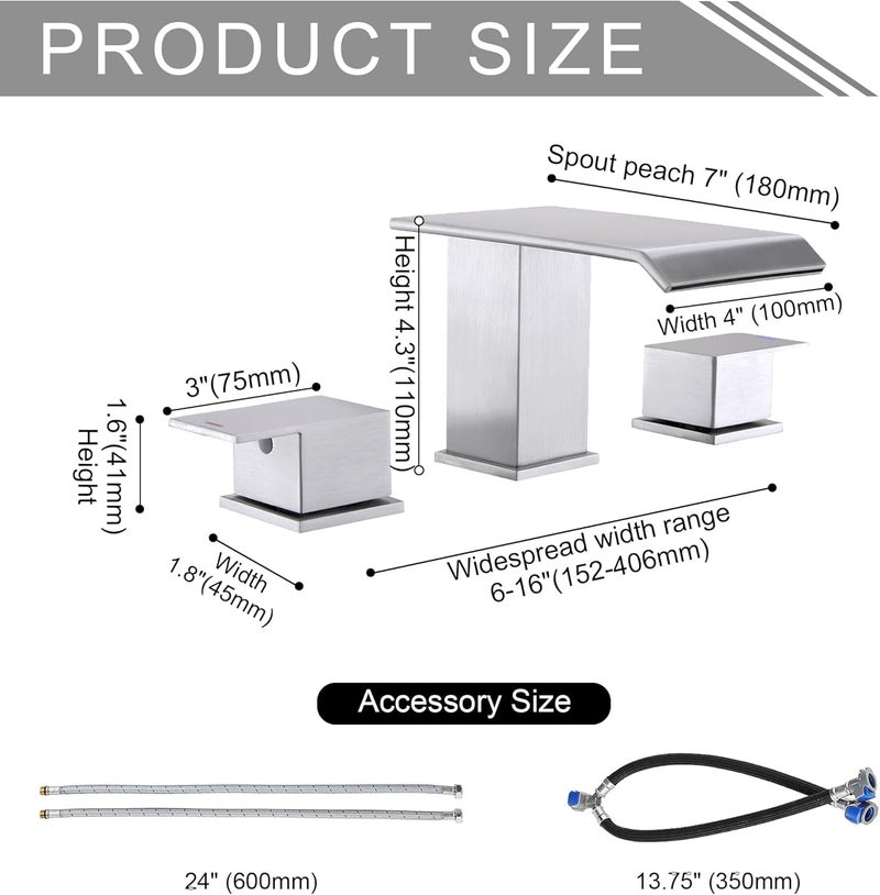 BEIYI 2 Handle Deck Mount Tub Faucet, Roman Bathtub Faucet Set Brushed Nickel High Flow Garden Bath Tub Faucet - Image 2