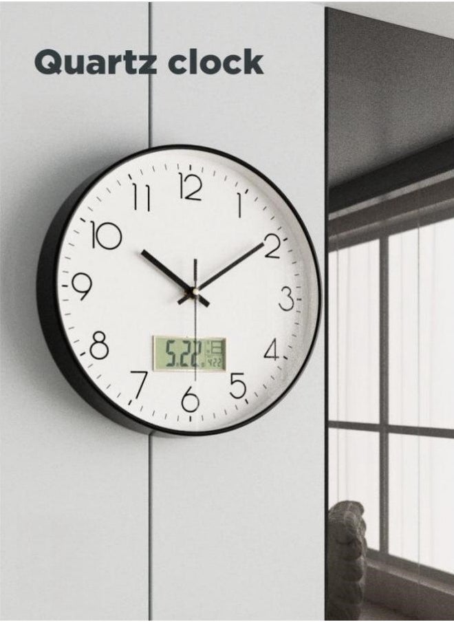 MIXDE - 12Inch Quartz Wall Clock Decorative Modern Mute Wall Clock Date Display - Image 1